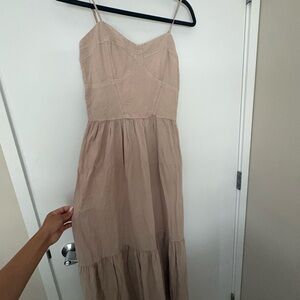 Young Fabulous & Broke Beige Spaghetti Strap Maxi Dress